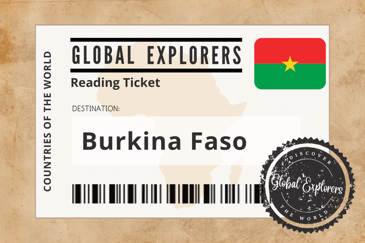 A collection of books and resources for a unit study on Burkina Faso, courtesy of the Global Explorers Club, an "Around the World" curriculum for elementary students.