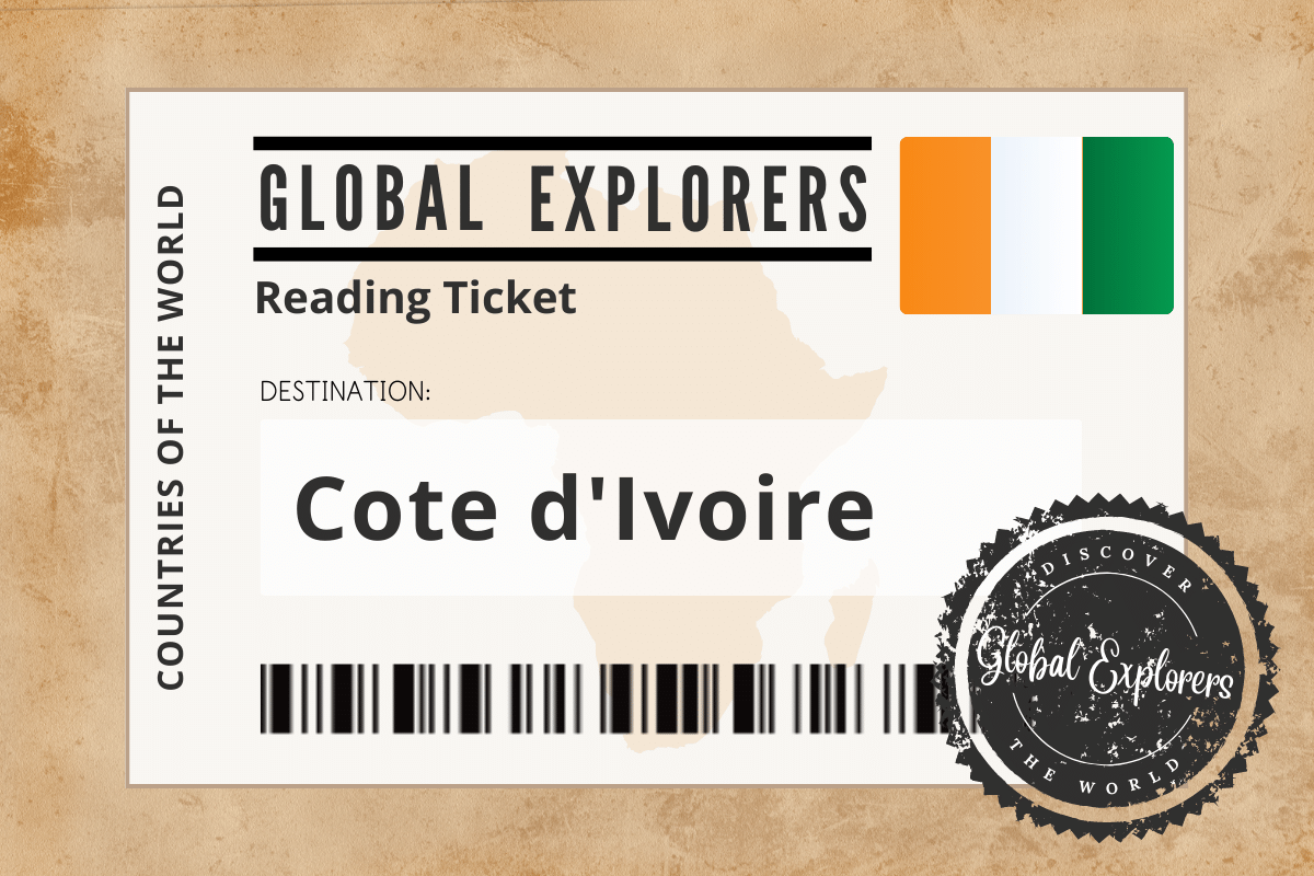 A collection of books and resources for a unit study on Cote d'Ivoire, courtesy of the Global Explorers Club, an "Around the World" curriculum for elementary students.