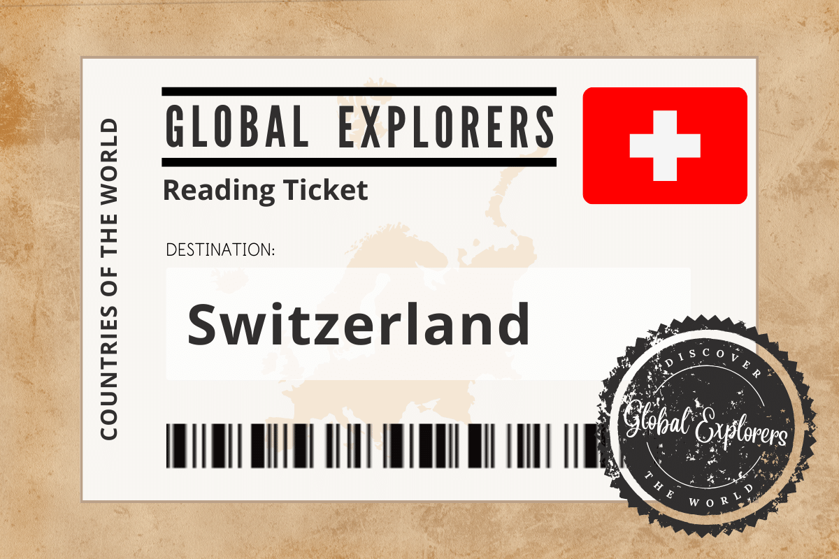 A collection of books and resources for a unit study on Switzerland, courtesy of the Global Explorers Club, an "Around the World" curriculum for elementary students.