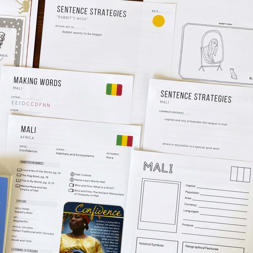 Mali unit study resources and materials available from the Global Explorers Club's Africa curriculum