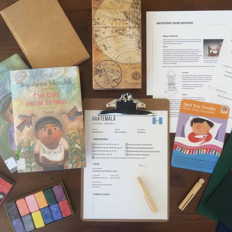 Guatemala unit study, a hands-on, literature-based homeschool geography curriculum with cultural activities for kids