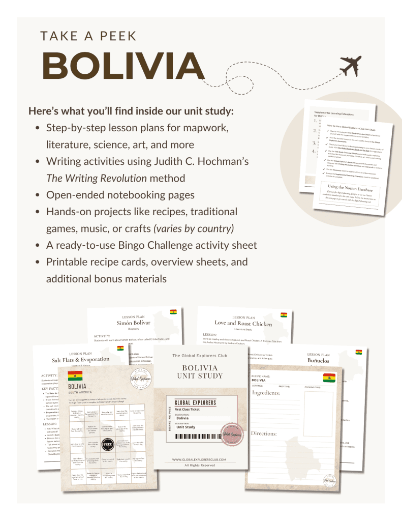 Bolivia Unit Study - The Global Explorers Club