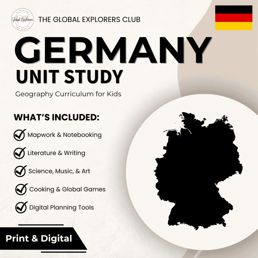 Germany unit study, a literature-based geography curriculum featuring hands-on activities for kids