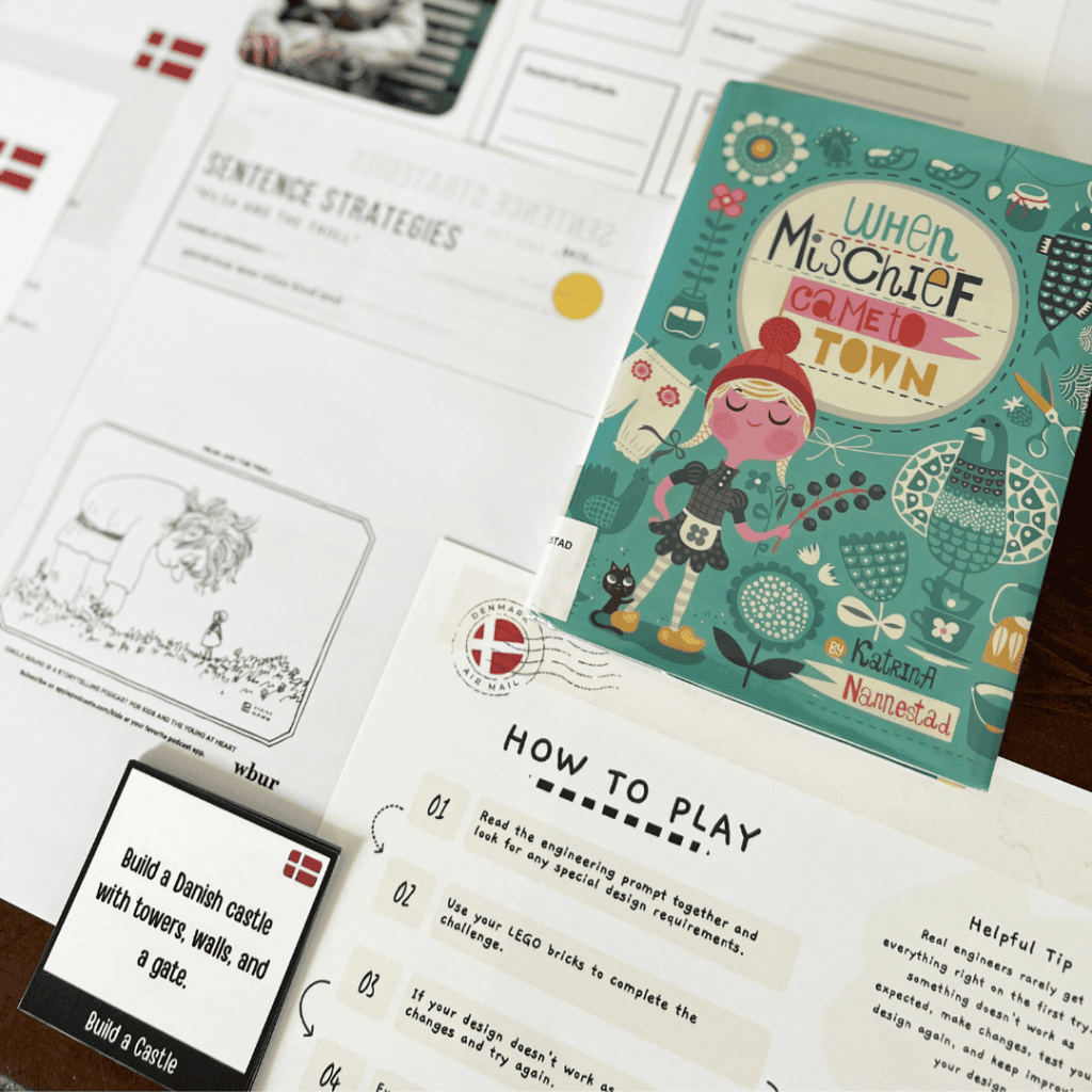 Denmark Unit Study, part of the Global Explorers Club's literature-based world geography curriculum, featuring hands-on cultural activities for kids
