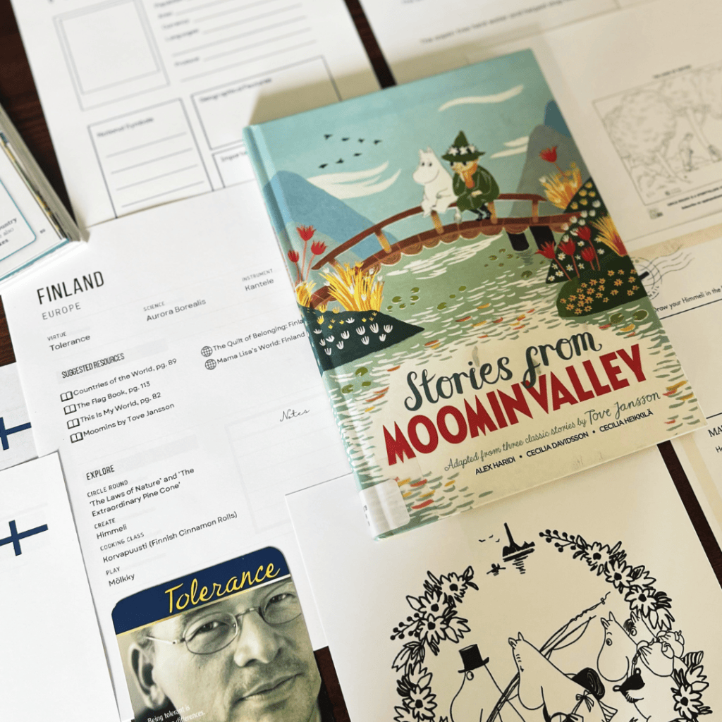 Finland Unit Study, part of the Global Explorers Club's literature-based world geography curriculum, featuring hands-on cultural activities for kids