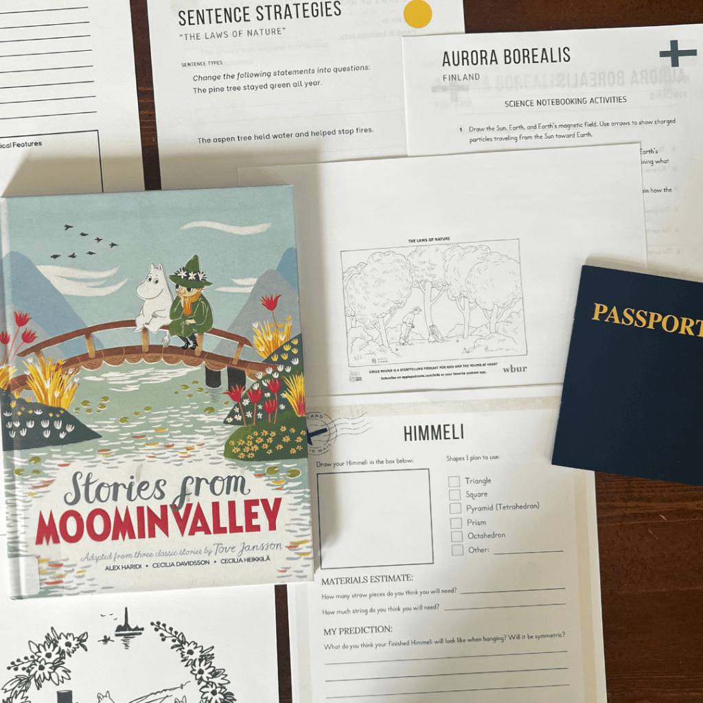 Finland Unit Study, part of the Global Explorers Club's literature-based world geography curriculum, featuring hands-on cultural activities for kids