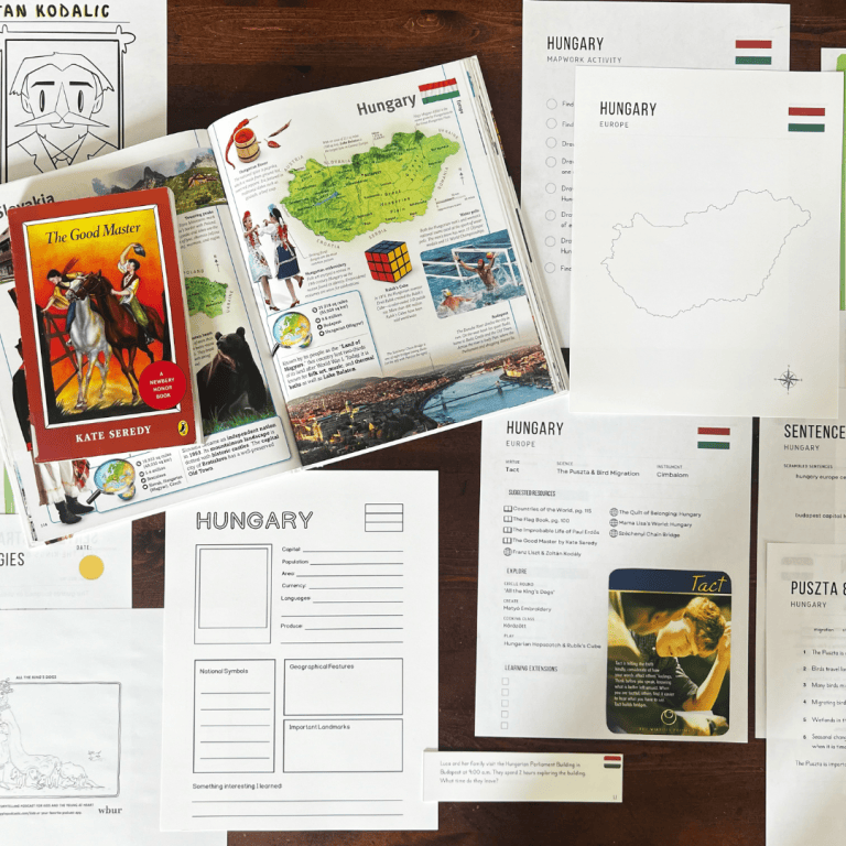 Hungary Unit Study, part of the Global Explorers Club's literature-based world geography curriculum, featuring hands-on cultural activities for kids
