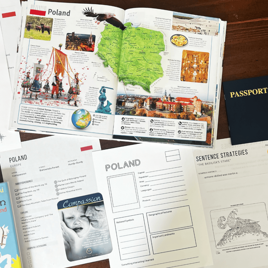 Poland Unit Study, part of the Global Explorers Club's literature-based world geography curriculum, featuring hands-on cultural activities for kids