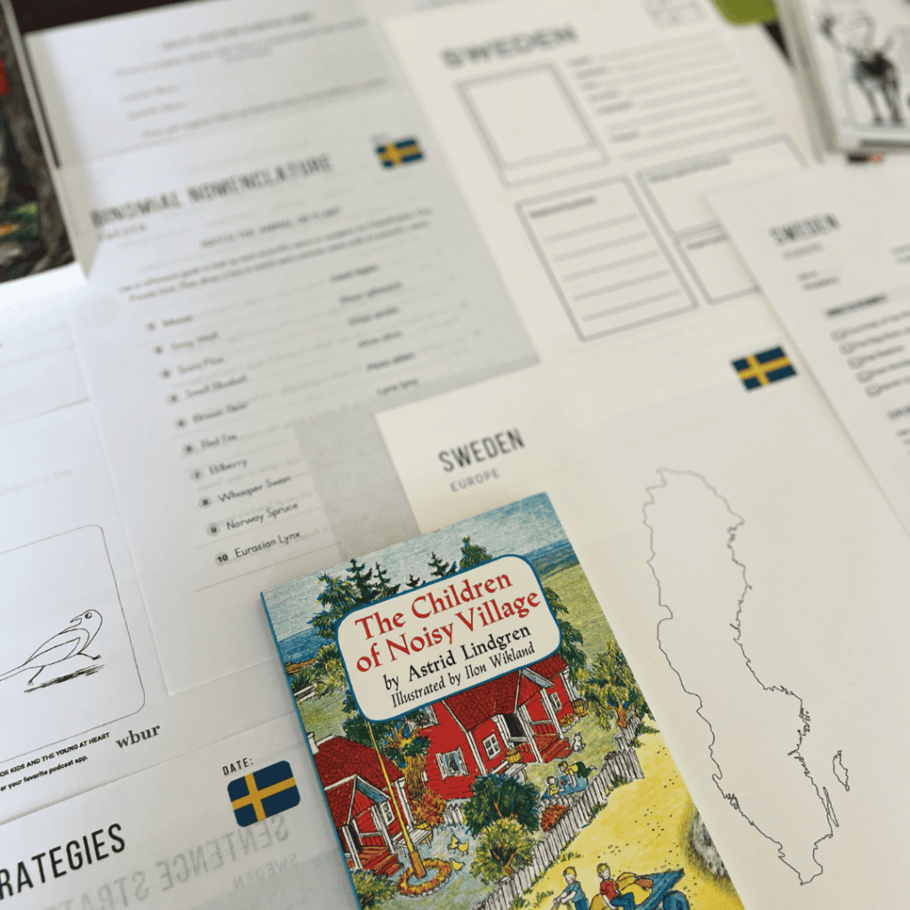 Sweden Unit Study, part of the Global Explorers Club's literature-based world geography curriculum, featuring hands-on cultural activities for kids