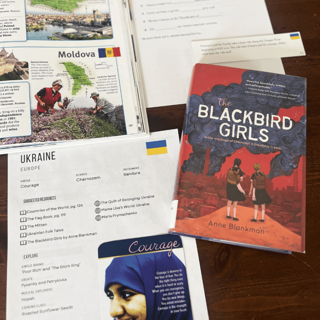 Ukraine Unit Study, part of the Global Explorers Club's literature-based world geography curriculum, featuring hands-on cultural activities for kids
